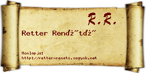 Retter Renátó névjegykártya